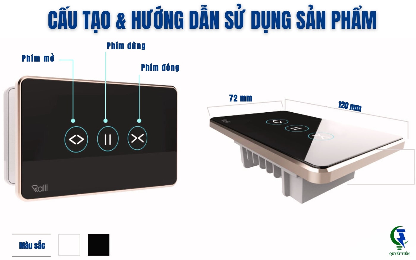 Cấu tạo công tắc cảm ứng cửa cuốn thông minh